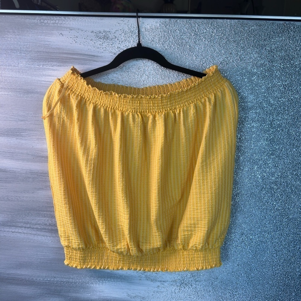 Anthropologie Yellow Off-Shoulder Blouse